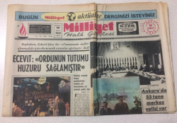 Milliyet Gazetesi 19 Şubat 1974 - Ecevit Ordunun Tutumu Huzuru Sağlamıştır - GZ15578 - 1
