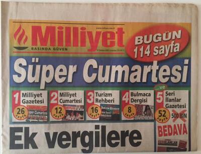 Milliyet Gazetesi 19 Temmuz 2003 - Ek Vergilere İptal Raporu GZ22870 - 1