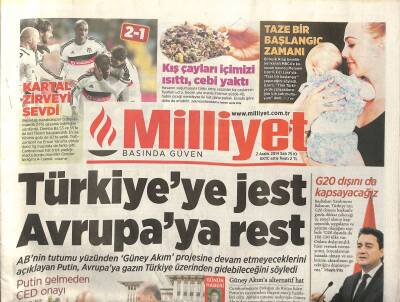 Milliyet Gazetesi 2 Aralık 2014 - Anadolu Ajansında Özgürlük Dönemi Bitti - Putin Gelmeden ÇED Onayı GZ124700 - 1
