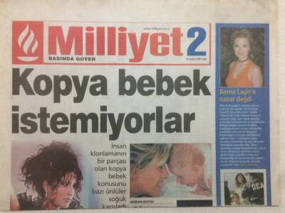 Milliyet Gazetesi 2 Eki 13 Şubat 2001 - Berna Laçine Nazar Değdi GZ51673 - 1