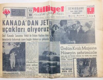 Milliyet Gazetesi 2 Ekim 1955 - Kanadadan Jet Uçakları Alıyoruz GZ53739 - 1