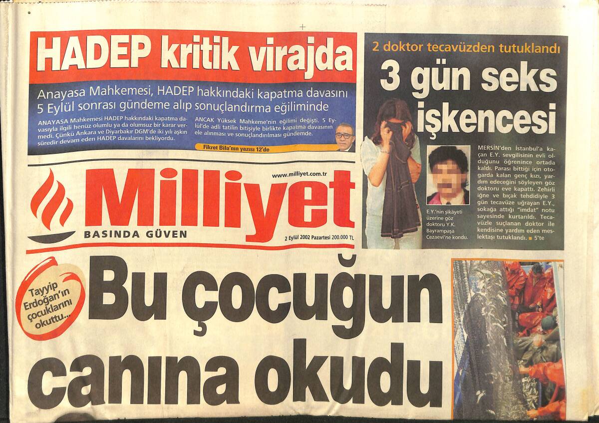 Milliyet Gazetesi 2 Eylül 2002 - Sabancı Müzesinde Düğün - Beckham İkinci Kez Baba Oldu GZ157284 - 1