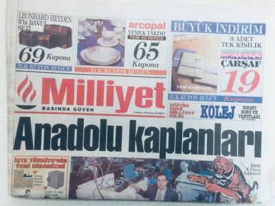 Milliyet Gazetesi 2 Haziran 1996 - Anadolu Kaplanları, Sibel Cana Dolar Yağdı GZ40304 - 1
