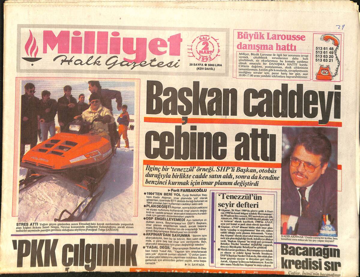 Milliyet Gazetesi 2 Mart 1993 - Galatasaray Galibiyeti Trabzon Başkanı Şener'i Umutlandırdı - Metin'in Oyası - Maradona Aramızda GZ2530 - 1