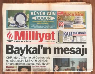 Milliyet Gazetesi 2 Mart 1998 - Baykal ın Mesajı GZ1802 - 1