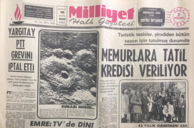 Milliyet Gazetesi 2 Nisan 1974 - Burası Merih - GZ12677 - 2