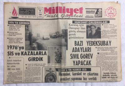 Milliyet Gazetesi 2 Ocak 1976 - Bazı Yedeksubay Adayları Sivil Görev Yapacak - GZ21237 - 1