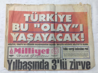Milliyet Gazetesi 2 Ocak 1994 - 4.Kez Yılın Sporcusu Seçilen NAİM - GZ15778 - 2