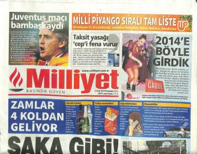 Milliyet Gazetesi 2 Ocak 2014 - Ebru Gündeş Yeni Yıla Sorguda Başladı GZ107352 - 1