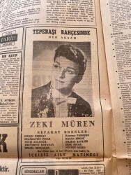 Milliyet Gazetesi 2 Temmuz 1958 - Zeki Müren Tepebaşı Mahallesi Afiş - Beşiktaş Şampiyon - Kıbrıs Mevzusunda Mühim Görüşmeler GZ140070 - 2