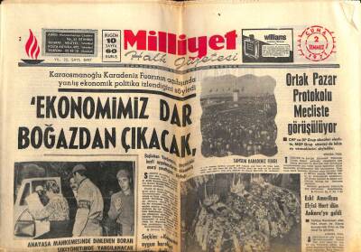 Milliyet Gazetesi 2 Temmuz 1971 - Atilla Karaosmanoğlu,Ekonomimiz Dar Boğazdan Çıkacak GZ59444 - 1