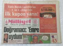 Milliyet Gazetesi 20 Aralık 1992 - DoğramacıEmre Uydum - GZ15731 - 2