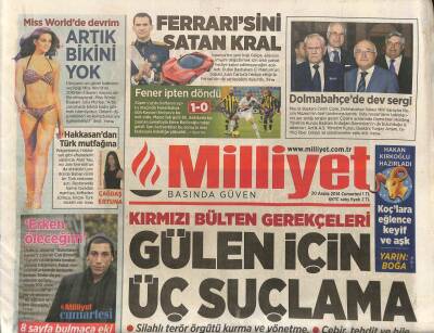 Milliyet Gazetesi 20 Aralık 201 -İspanyanın Yeni Kralı Felipe , Ailesinin İmajını Değiştirmek İçin Artık Pahalı Hediye Kabul Edilmeyeceğini Açıkladı GZ98250 - 1