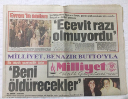 Milliyet Gazetesi 20 Ekim 1990 - Benazir Butto.Beni Öldürecekler - GZ15695 - 2