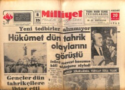 Milliyet Gazetesi 20 Eylül 1962 - Hükümet Tahrik Olaylarını Görüştü GZ103540 - 2