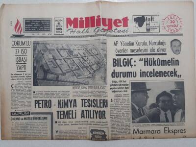 Milliyet Gazetesi - 20 Eylül 1966 - Petro Kimya Tesisleri Temeli Atılıyor GZ112239 - 1