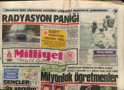 Milliyet Gazetesi - 20 Haziran 1986 - Radyasyon Paniği GZ110833 - 1