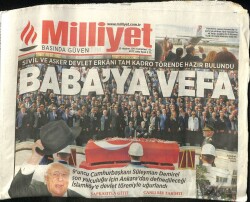 Milliyet Gazetesi 20 Haziran 2015 - 9. Cumhurbaşkanı Süleyman Demirele Son Yolculuk GZ100371 - 2