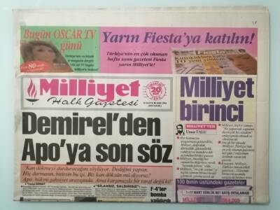 Milliyet Gazetesi 20 Mart 1993 Demirelden Apoya Son Söz -GZ14870 - 1