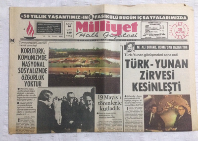 Milliyet Gazetesi 20 Mayıs 1975 - Türk - Yunan Zirvesi Kesinleşti - GZ17723 - 2