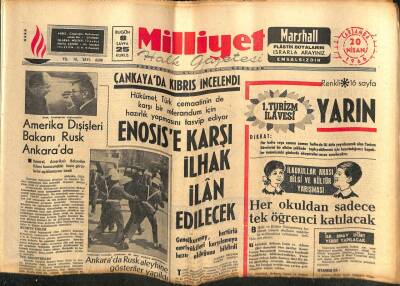 Milliyet Gazetesi 20 Nisan 1966 - Çankayada Kıbrıs İncelendi GZ59742 - 1