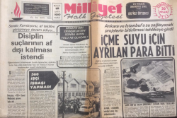 Milliyet Gazetesi 20 Nisan 1974 - İçme Suyu İçin Ayrılan Para Bitti - GZ12679 - 1