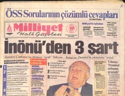 Milliyet Gazetesi 20 Nisan 1993 - İnönü'den 3 Şart - Maradona Kalli'yi İstedi GZ2974 - Gökçekoleksiyon