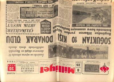 Milliyet Gazetesi 20 Ocak 1964 - Soğuktan 10 Kişi Öldü, Kıbrıs Olaylarıyla İlgili Gelişmeler GZ58833 - 1