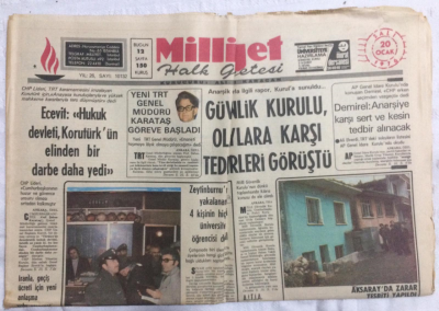 Milliyet Gazetesi 20 Ocak 1976 - Güvenlik Kurulu Olaylara Karşı Tedbirleri Görüştü - GZ21247 - 1