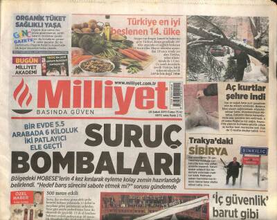 Milliyet Gazetesi 20 Şubat 2015 - TRT , Ultra HD Yayına Başlıyor - Pakistana İmam Hatip İhracatı GZ106099 - 1