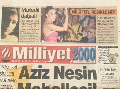 Milliyet Gazetesi 2000 21 Ağustos 2000- Aziz Nesin Mahallesi -Rengarenk Nilüfer GZ36413 - 1