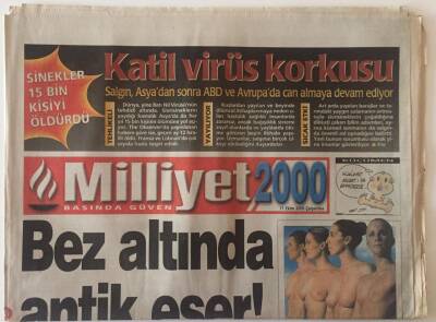 Milliyet Gazetesi 2000 Eki 11 Ekim 2000 - Bez Altında Antik Eser GZ22582 - 1
