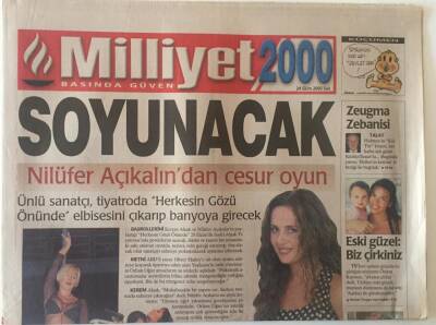 Milliyet Gazetesi 2000 Eki 24 Ekim 2000 - Nilüfer Açıkalından Cesur Oyun GZ22589 - 1