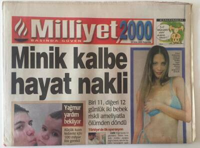 Milliyet Gazetesi 2000 Eki 26 Ekim 2000 - Minik Kalbe Hayat Nakli ... GZ22590 - 1
