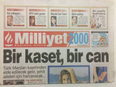 Milliyet Gazetesi 2000 Eki 26 Kasım 2000 - Bir Kaset Bir Can GZ48562 - 1