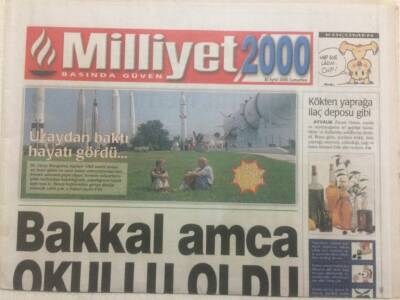 Milliyet Gazetesi 2000 Eki 30 Eylül 2000 - Bakkal Amca Okullu Oldu GZ38007 - 1