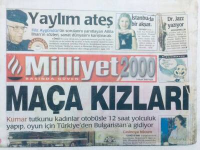 Milliyet Gazetesi 2000 Eki - 9 Nisan 2000 - Maça Kızları, Kültürlü Dansözler, Hülya Avşar Kızdı GZ46039 - 2