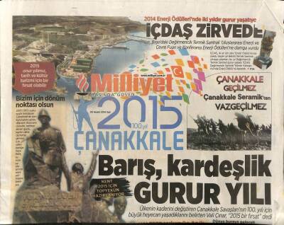 Milliyet Gazetesi 2015 Çanakkale Eki 30 Aralık 2014 - Games Of Troy Gençleri Bekliyor GZ105859 - 1