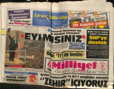 Milliyet Gazetesi - 21 Eylül 1986 - İçme Sularının Yüzde 61i Sağlığa Zararlı GZ110850 - 1