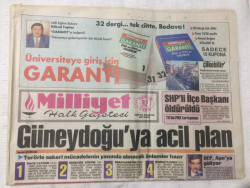 Milliyet Gazetesi 21 Eylül 1992 - Güneydoğuya Acil Plan - GZ17159 - 1