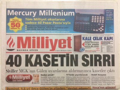 Milliyet Gazetesi 21 Haziran 1999 - 40 Kasetin Sırrı, Kıbrıs Baskısı GZ24847 - 1