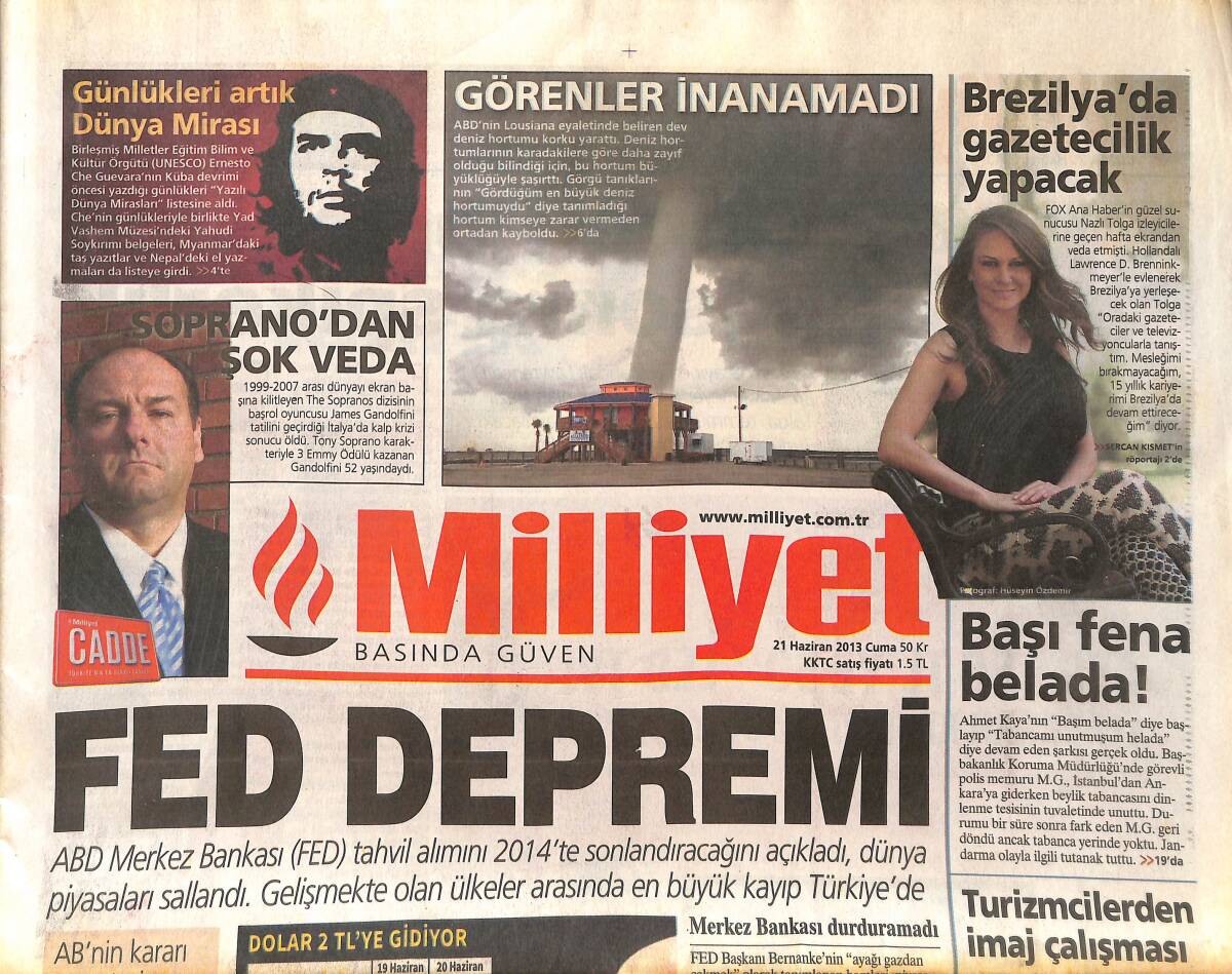 Milliyet Gazetesi 21 Haziran 2013 - Nazlı Tolga Brezilya'da Gazetecilik Yapacak! - İlker Başbuğ'dan İlk Şiir Denemesi GZ136931 - 1