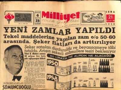 Milliyet Gazetesi 21 Kasım 1958 - İsmet İnönü,Geçim Sıkıntısı İçinde Bunalıyoruz Dedi GZ59493 - 1