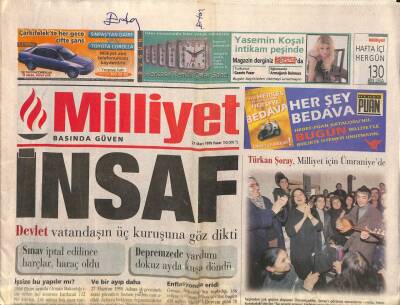 Milliyet Gazetesi 21 Mart 1999 - Türkan Şoray , Milliyet İçin Ümraniyede GZ113899 - 1