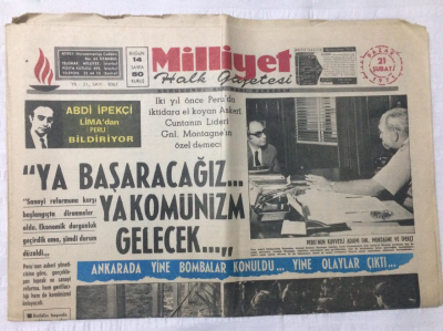 Milliyet Gazetesi 21 Şubat 1971 - Ya Başaracağız Ya Komünizm Gelecek - GZ15830 - 2