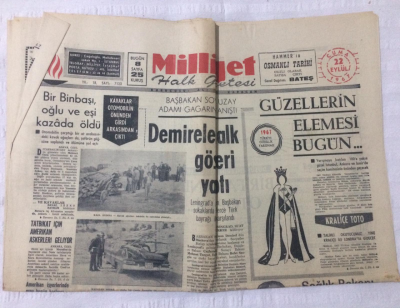 Milliyet Gazetesi 22 Eylül 1967 - Demirele Halk Gösteri Yaptı - GZ15899 - 1