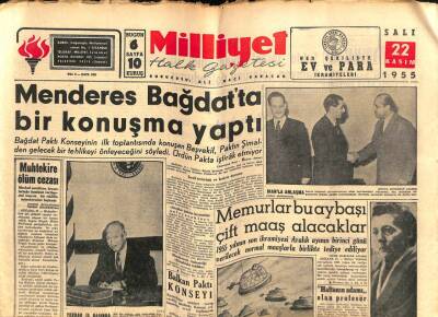 Milliyet Gazetesi 22 Kasım 1955 - Menderes Bağdatta Bir Konuşma Yaptı GZ59667 - 1