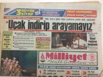 Milliyet Gazetesi 22 Kasım 1987 - Beşiktaş Fenerbahçeyi Farklı Yendi 4 - 0 GZ38004 - 1