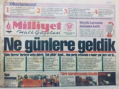 Milliyet Gazetesi 22 Mart 1993 - Ne Günlere Geldik GZ46998 - 1