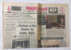 Milliyet Gazetesi 22 Nisan 1975 - Nobel İşçileri Ölüm Orucunda,Yeşilköyde Modern Hangarlar Yapılıyor - GZ17566 - 2